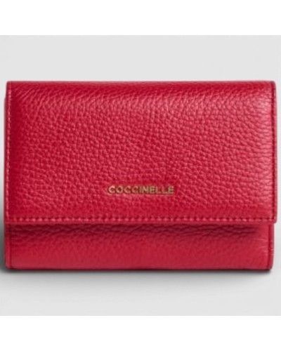 Coccinelle Portafoglio Metallic Soft Donna Scarlatto in