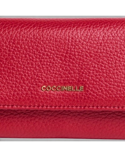 Coccinelle Portafoglio Metallic Soft Donna Scarlatto in
