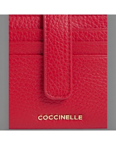 Coccinelle Metallic Soft Geldbörse Damen Scharlachrot aus Leder