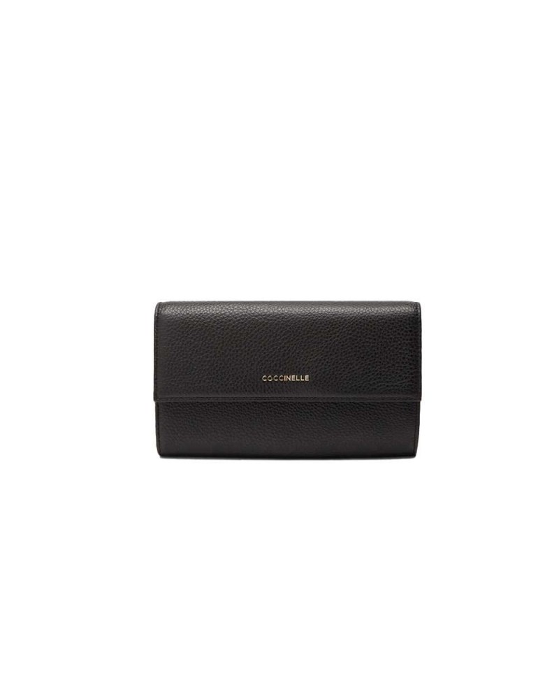 COCCINELLE Geldbörse METALLIC SOFT Damen Leder Schwarz - E2MW5118501001