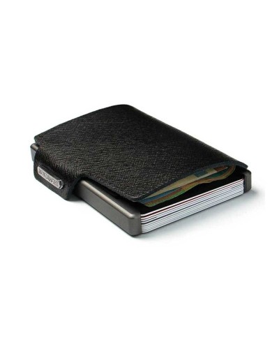 Mondraghi Geldbörse Saffiano Schwarz | PoppinsBags