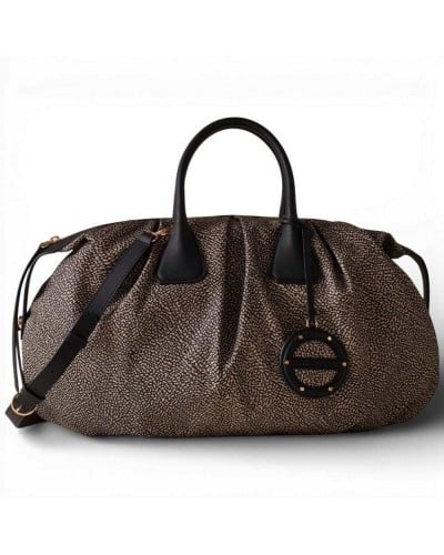BORBONESE Large Bauletto Bag with Shoulder Strap OP