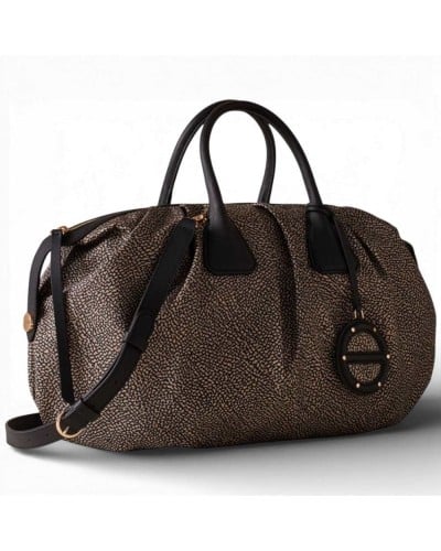 BORBONESE Large Bauletto Bag with Shoulder Strap OP