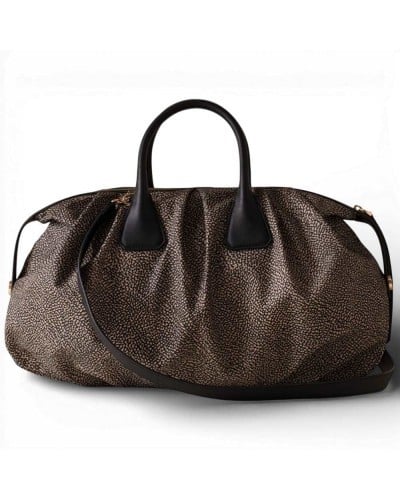 BORBONESE Large Bauletto Bag with Shoulder Strap OP