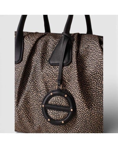 BORBONESE Large Bauletto Bag with Shoulder Strap OP