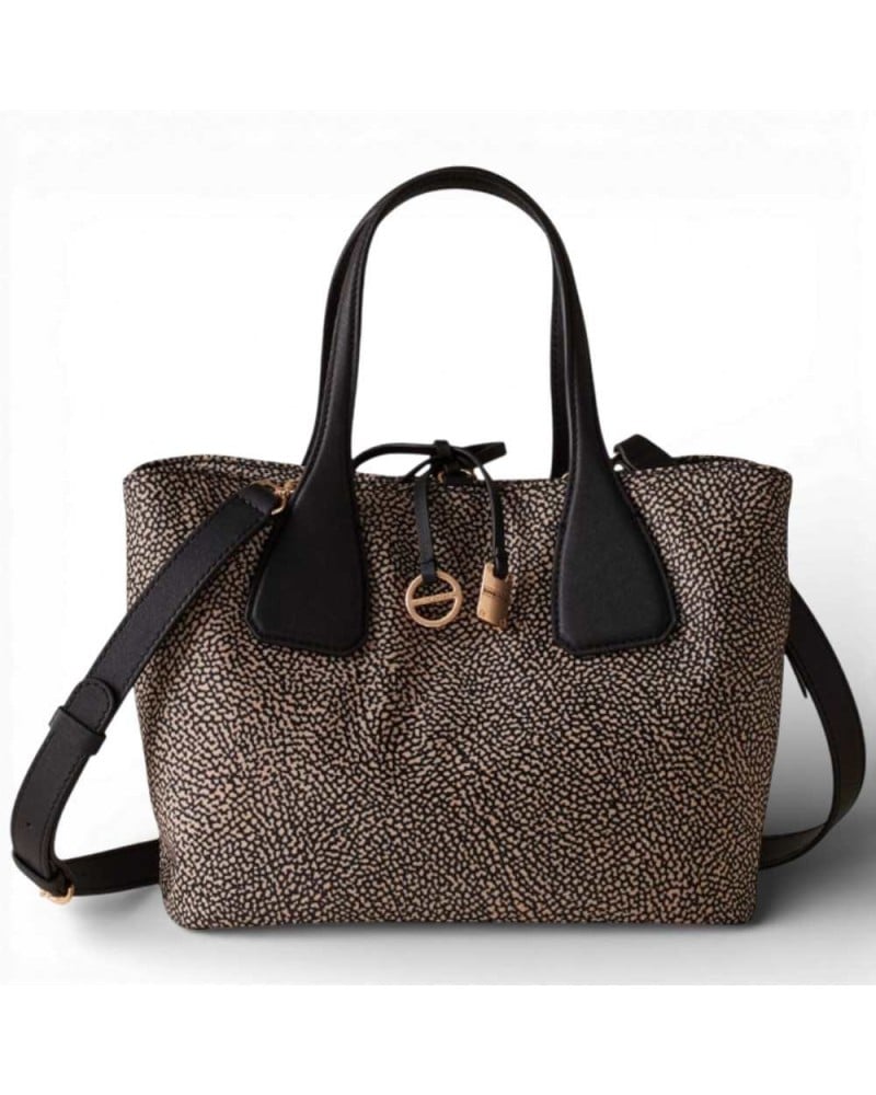 BORBONESE Medium Bauletto Bag with Shoulder Strap OP