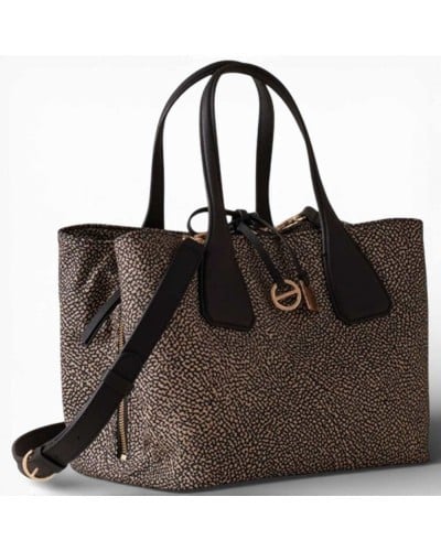 BORBONESE Medium Bauletto Bag with Shoulder Strap OP