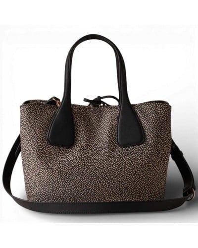 BORBONESE Medium Bauletto Bag with Shoulder Strap OP