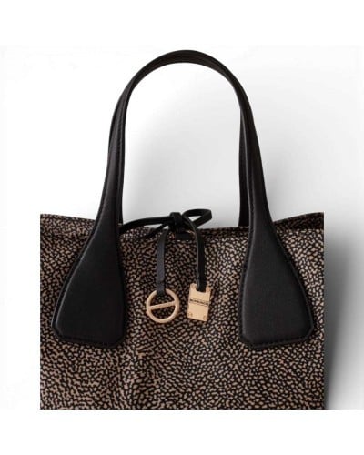BORBONESE Medium Bauletto Bag with Shoulder Strap OP