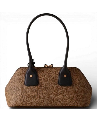 Bolso Bauletto S. BORBONESE OP Natural/Negro | PoppinsBags