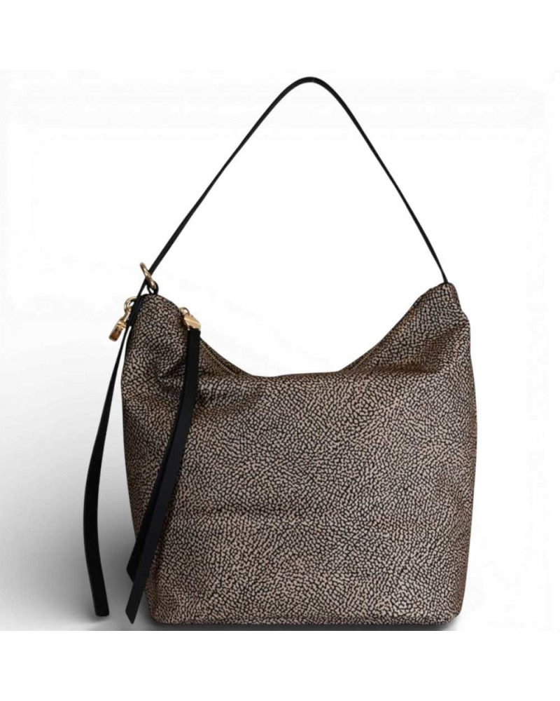 BORBONESE Beuteltasche M. OP Natur/Schwarz | PoppinsBags