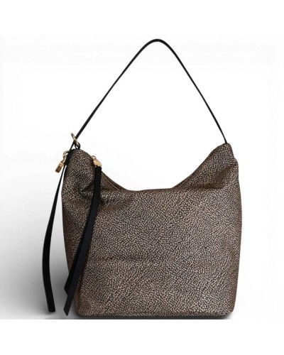 BORBONESE Beuteltasche M. OP Natur/Schwarz | PoppinsBags