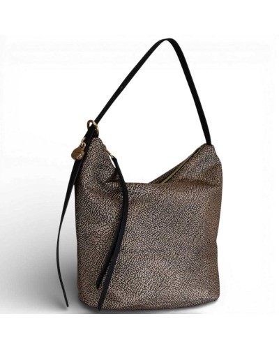 BORBONESE Beuteltasche M. OP Natur/Schwarz | PoppinsBags