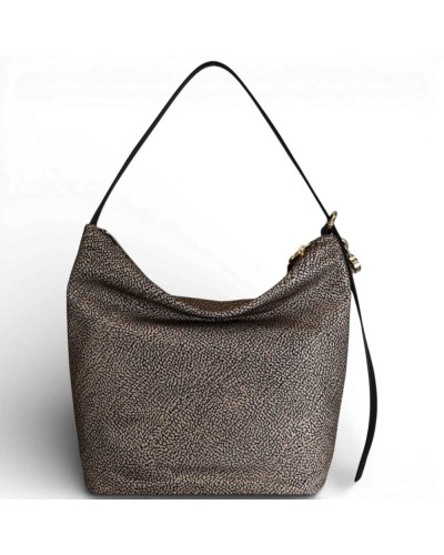 BORBONESE Beuteltasche M. OP Natur/Schwarz | PoppinsBags