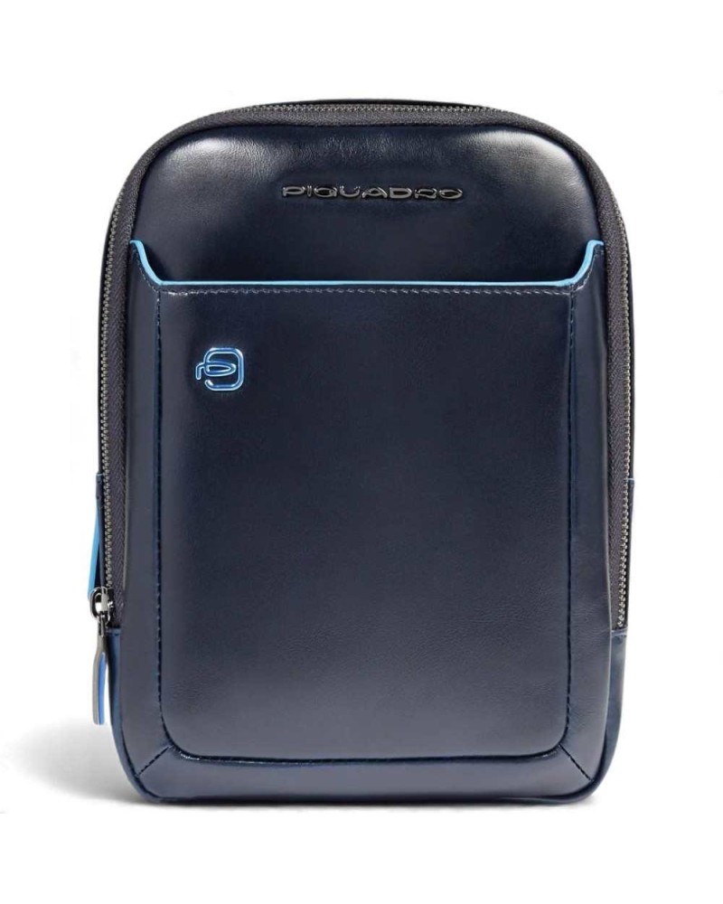 Piquadro Blue Square Crossbody Bag Men Night Blue