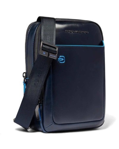 Piquadro Blue Square Crossbody Bag Men Night Blue