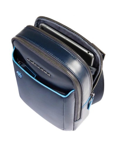 Piquadro Blue Square Crossbody Bag Men Night Blue