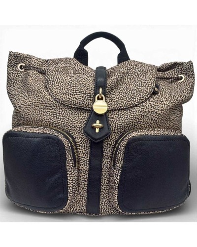 Zaino BORBONESE OP Naturale/Nero | PoppinsBags