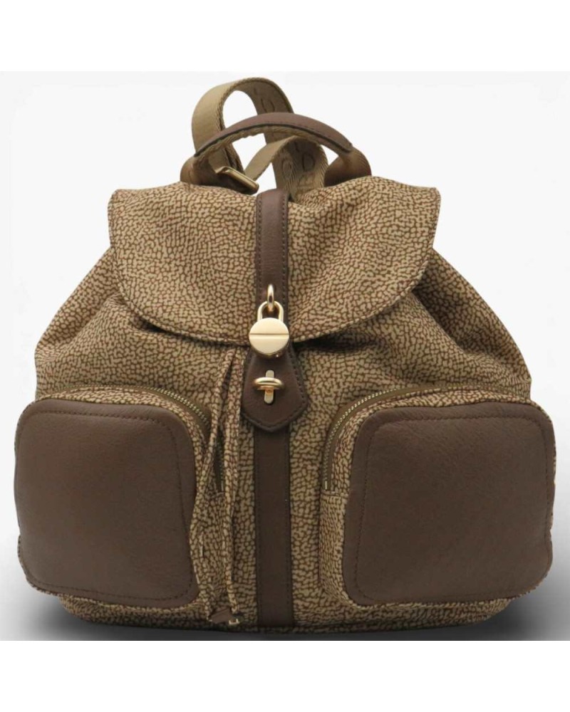 Zaino BORBONESE Beige/Marrone | PoppinsBags