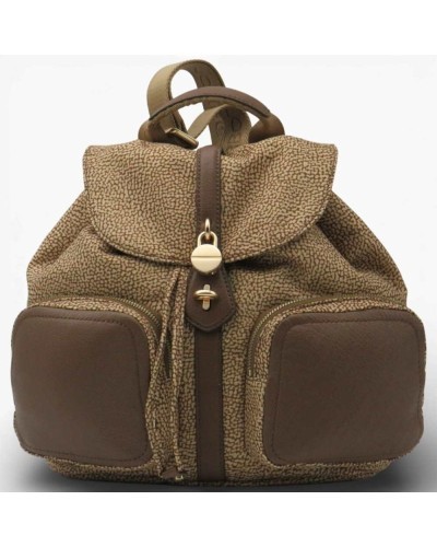 Zaino BORBONESE Beige/Marrone | PoppinsBags