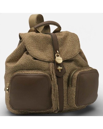 Zaino BORBONESE Beige/Marrone | PoppinsBags