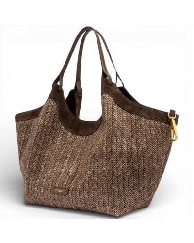 Gianni Chiarini Borsa Dua Donna Choco in Tessuto e Pelle