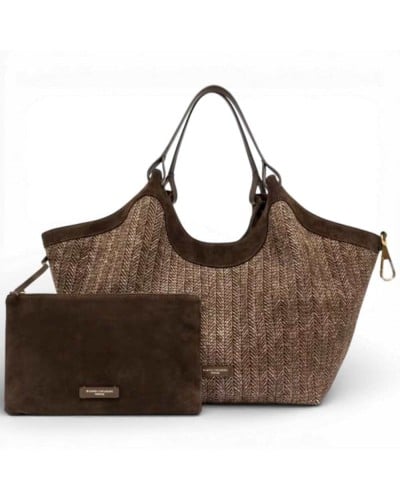 Gianni Chiarini Borsa Dua Donna Choco in Tessuto e Pelle
