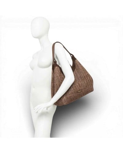 Gianni Chiarini Borsa Dua Donna Choco in Tessuto e Pelle