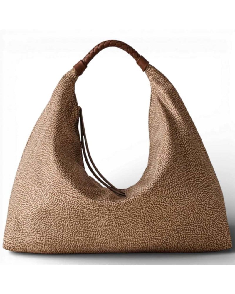 Borsa Hobo M. BORBONESE Beige/Marrone | PoppinsBags