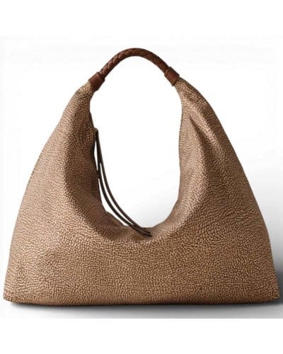 Borsa Hobo M. BORBONESE Beige/Marrone | PoppinsBags