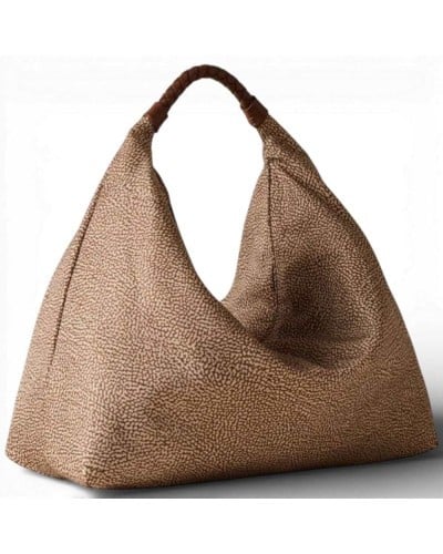Borsa Hobo M. BORBONESE Beige/Marrone | PoppinsBags