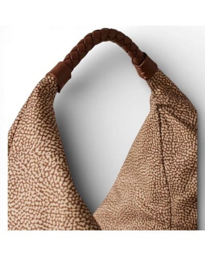 Borsa Hobo M. BORBONESE Beige/Marrone | PoppinsBags