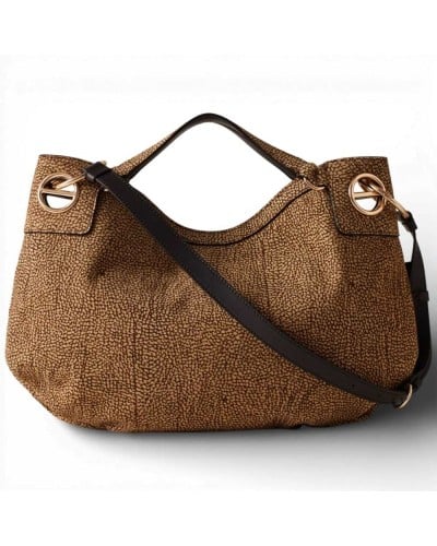 BORBONESE London Bag M. with Strap Sueded Lambskin