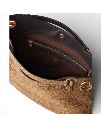 BORBONESE London Bag M. with Strap Sueded Lambskin