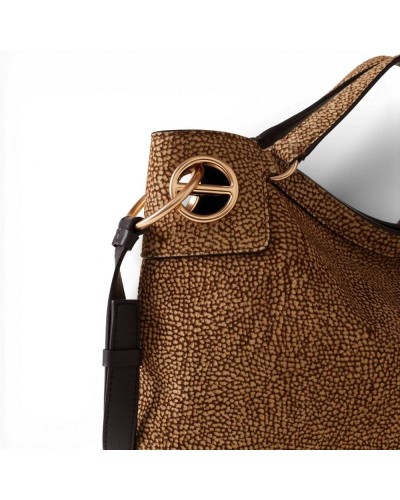 BORBONESE London Bag M. with Strap Sueded Lambskin