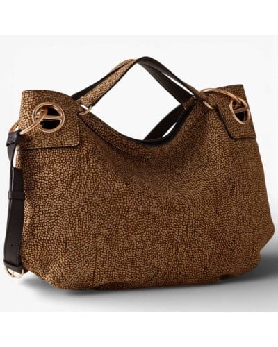BORBONESE London Bag M. with Strap Sueded Lambskin