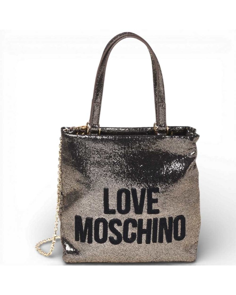 Love Moschino Soft Bag Women Gold Fabric | PoppinsBags
