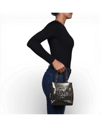 Love Moschino Soft Bag Women Gold Fabric | PoppinsBags