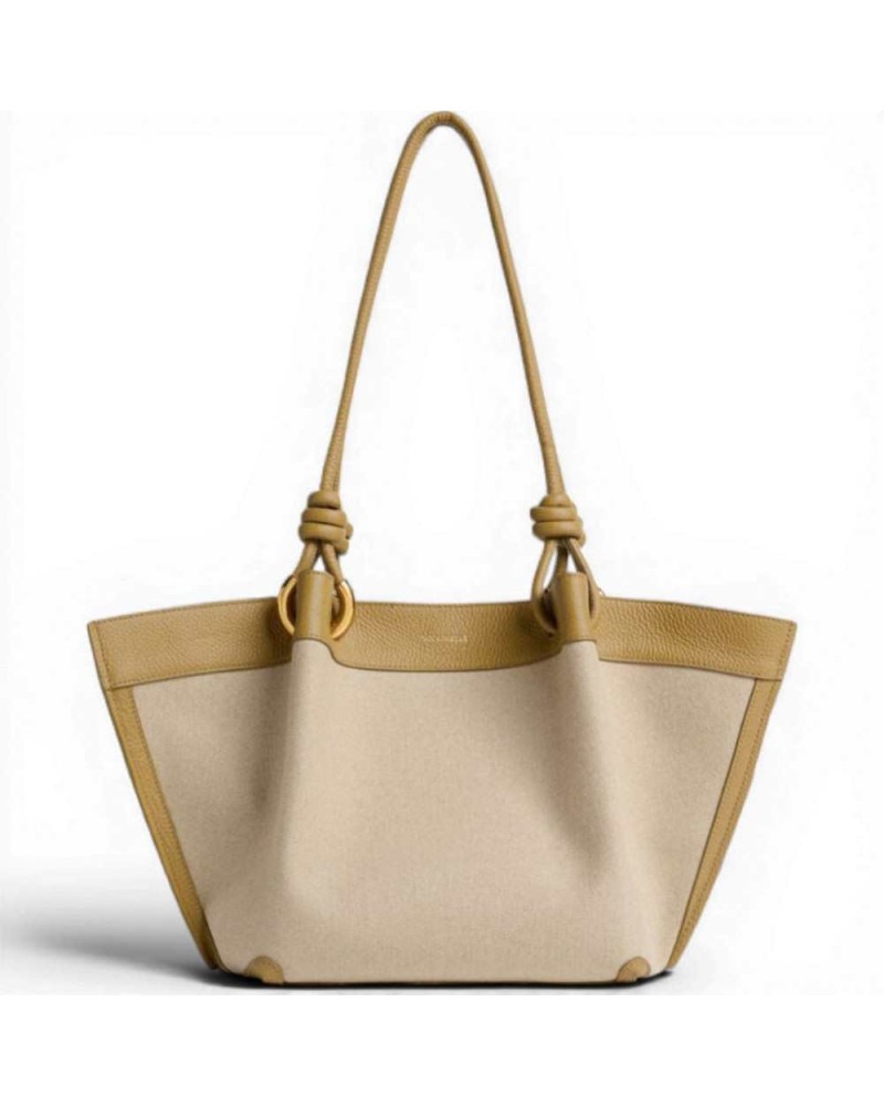Coccinelle Finn Handtasche Damen Natur aus Canvas und