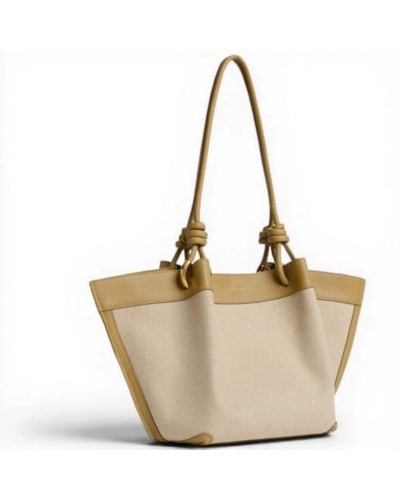 Coccinelle Finn Handtasche Damen Natur aus Canvas und