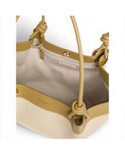 Coccinelle Finn Handtasche Damen Natur aus Canvas und