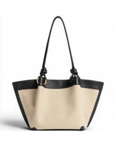 Coccinelle Finn Handbag Women Natural Canvas and