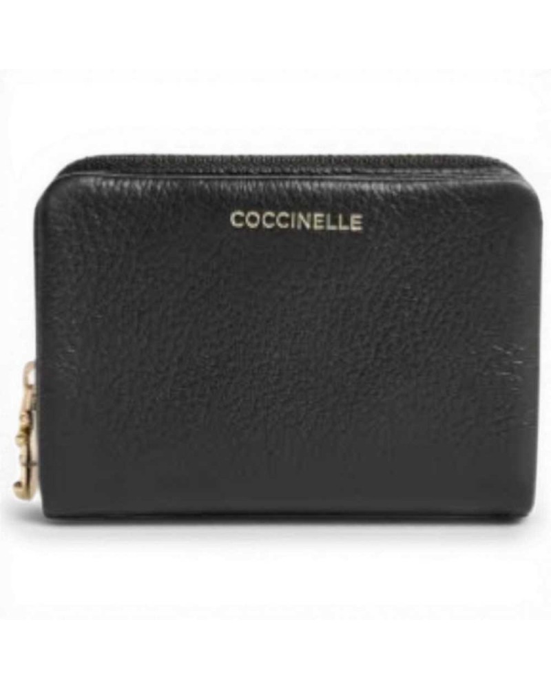 Coccinelle Wallet Women Black Grained Leather | PoppinsBags