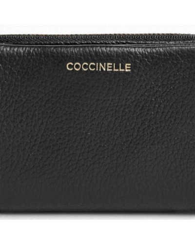 Coccinelle Wallet Women Black Grained Leather | PoppinsBags