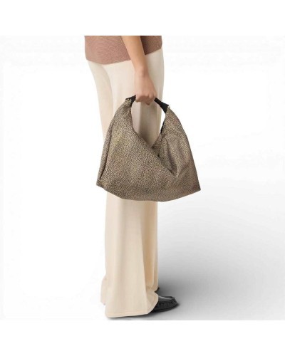 BORBONESE Hobo-Tasche M. OP Natur/Schwarz | PoppinsBags