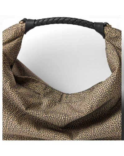 BORBONESE Hobo-Tasche M. OP Natur/Schwarz | PoppinsBags