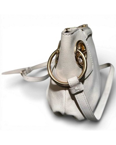 BORBONESE London Cross Over Bag S. Nubuck Calfskin White