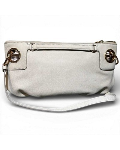 BORBONESE London Cross Over Bag S. Nubuck Calfskin White