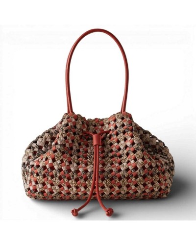 BORBONESE Shopping Bag M. Multicolour OP/Red