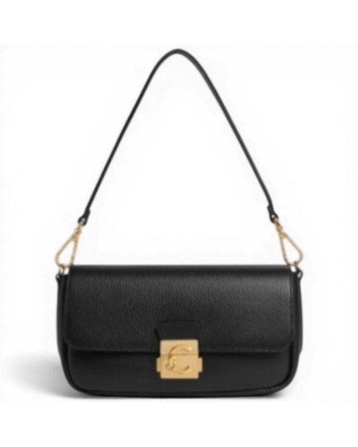 Coccinelle C-Me Lock Medium Handbag Women Noir Grained